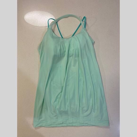 Mint Lululemon Strappy Tank w/ built in bra - Picture 1 of 6